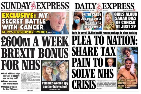 £600million a week Brexit bonus for NHS